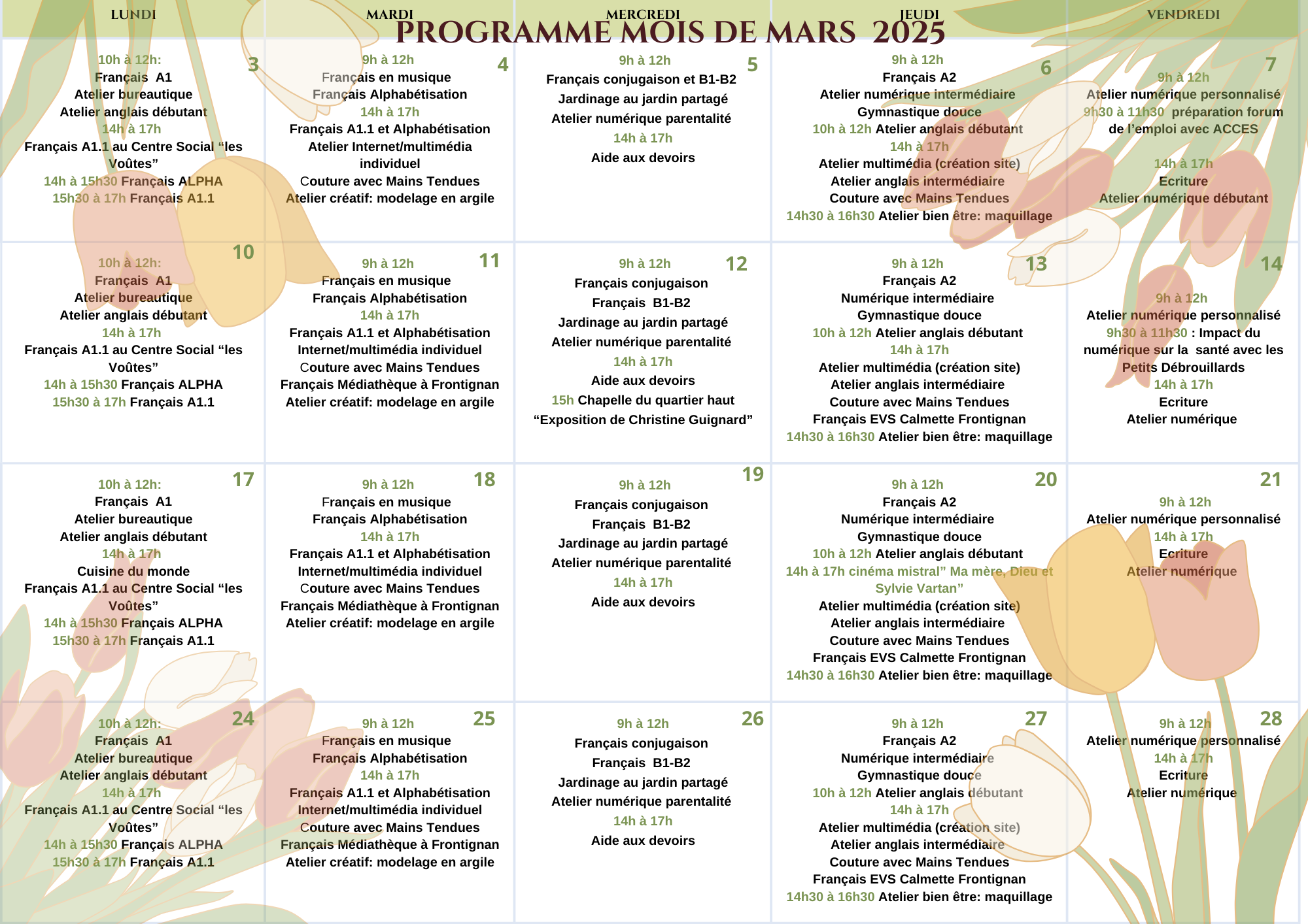 Programme de Mars 2025