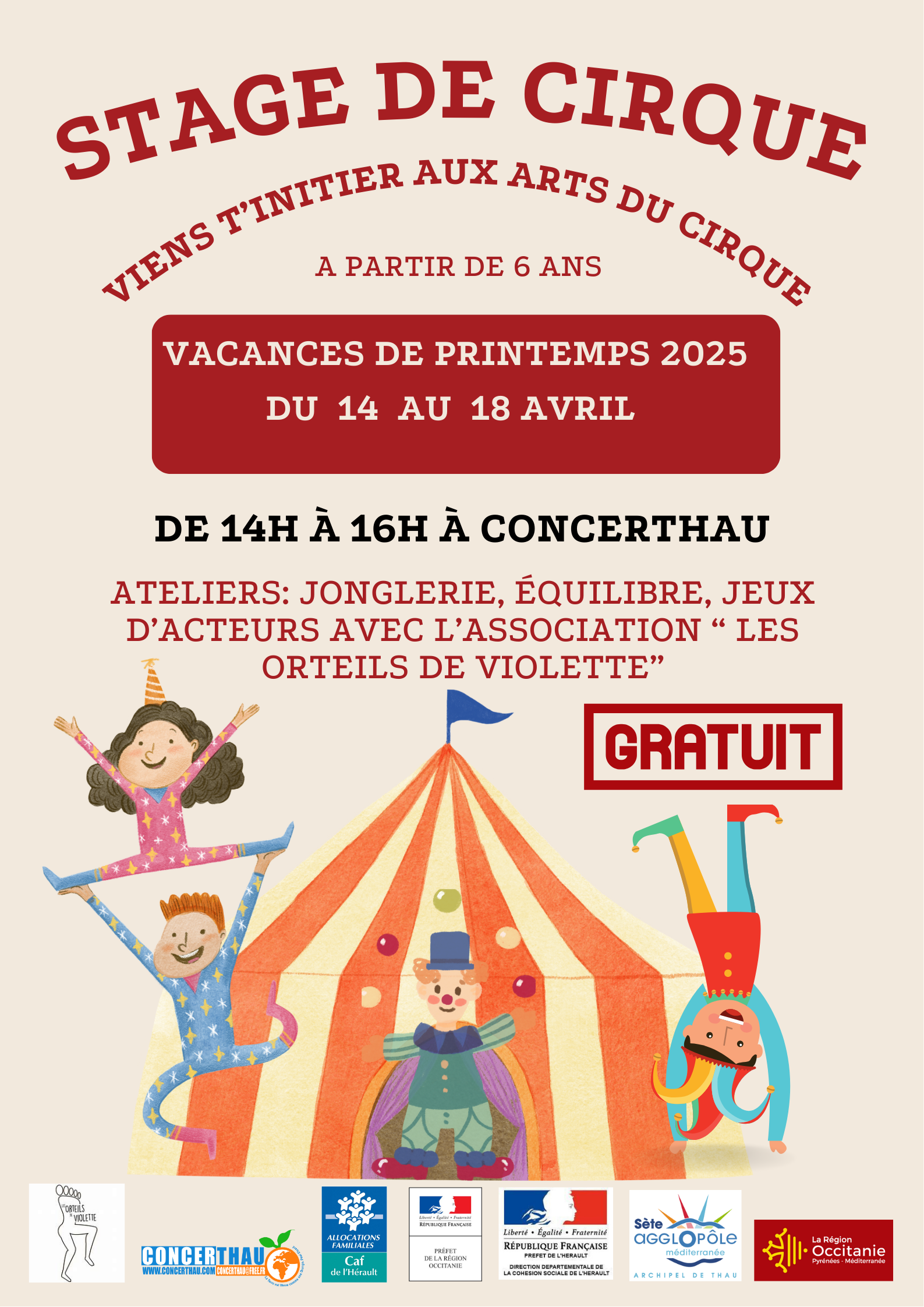 Stage de cirque Avril 2025