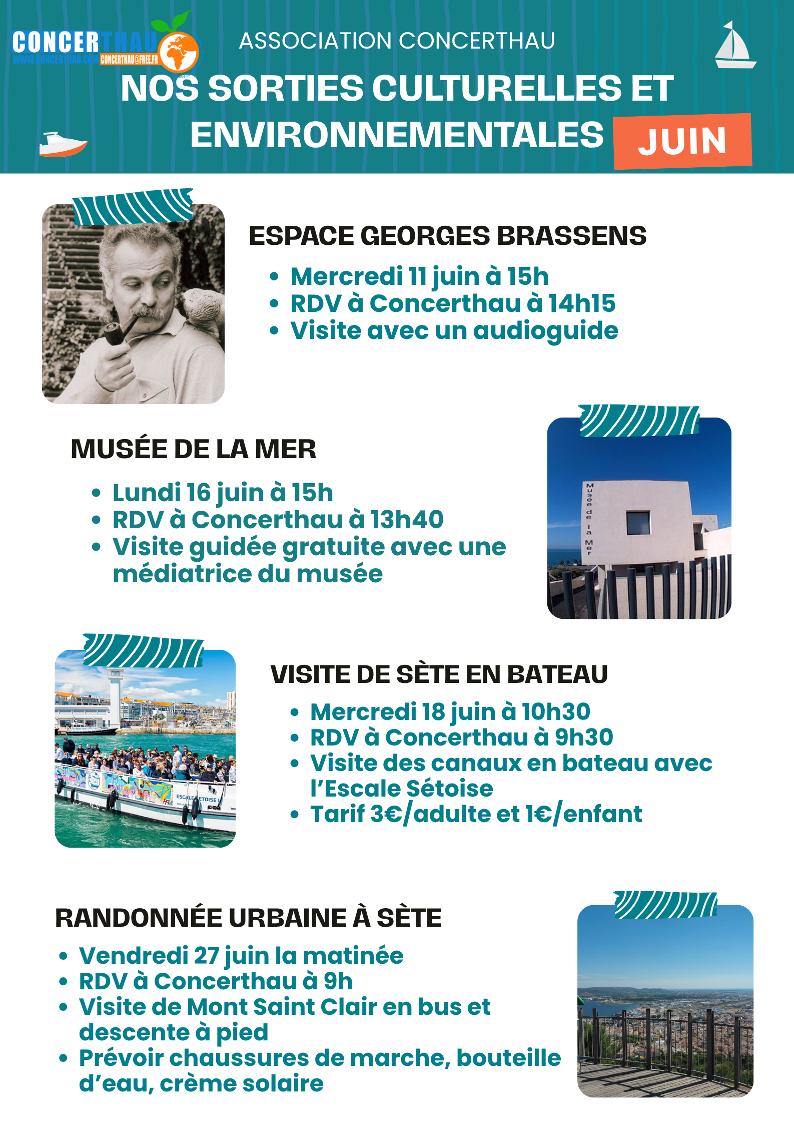 Nos sorties culturelles de Juin