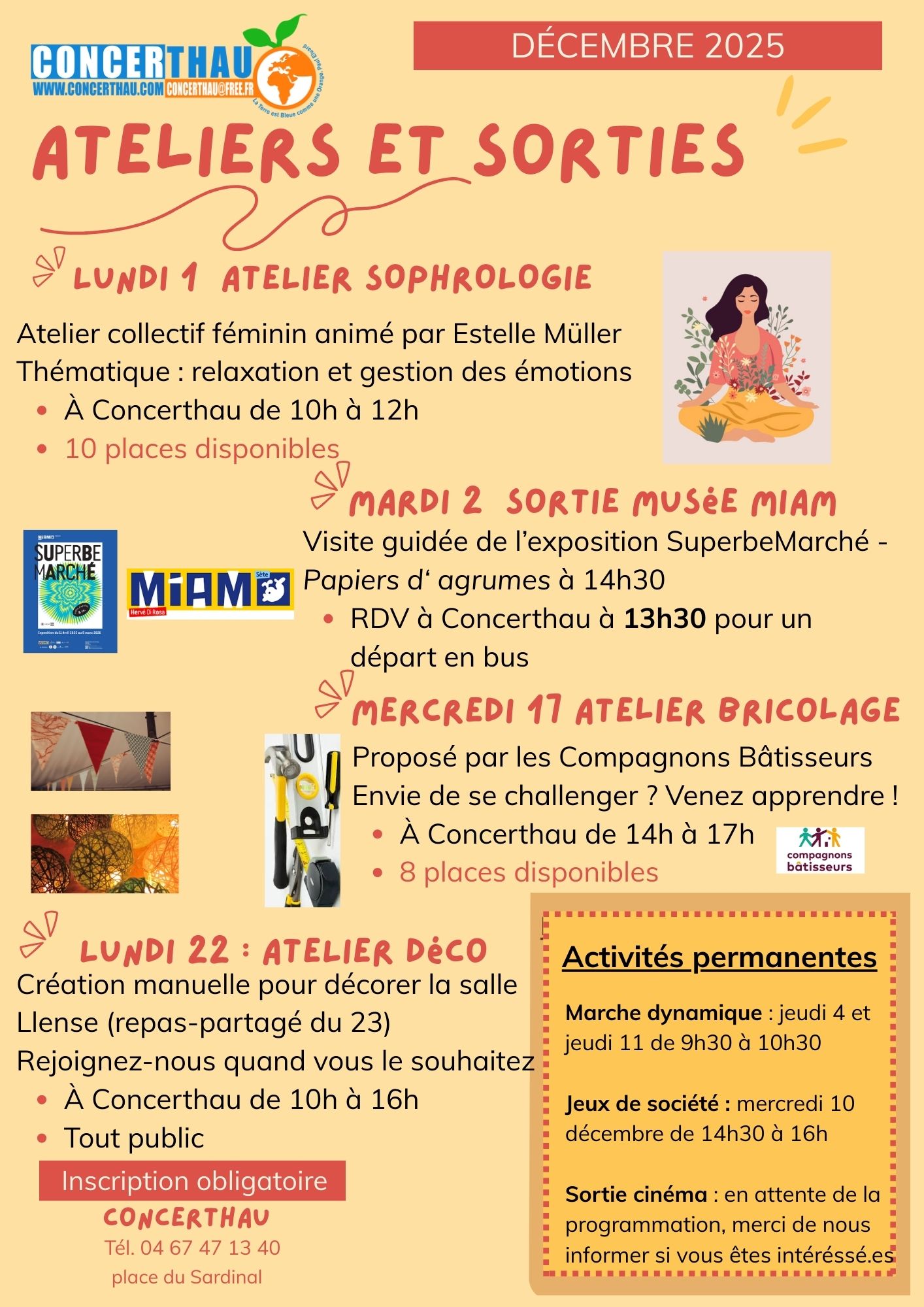 Sorties culturelles décembre 2025