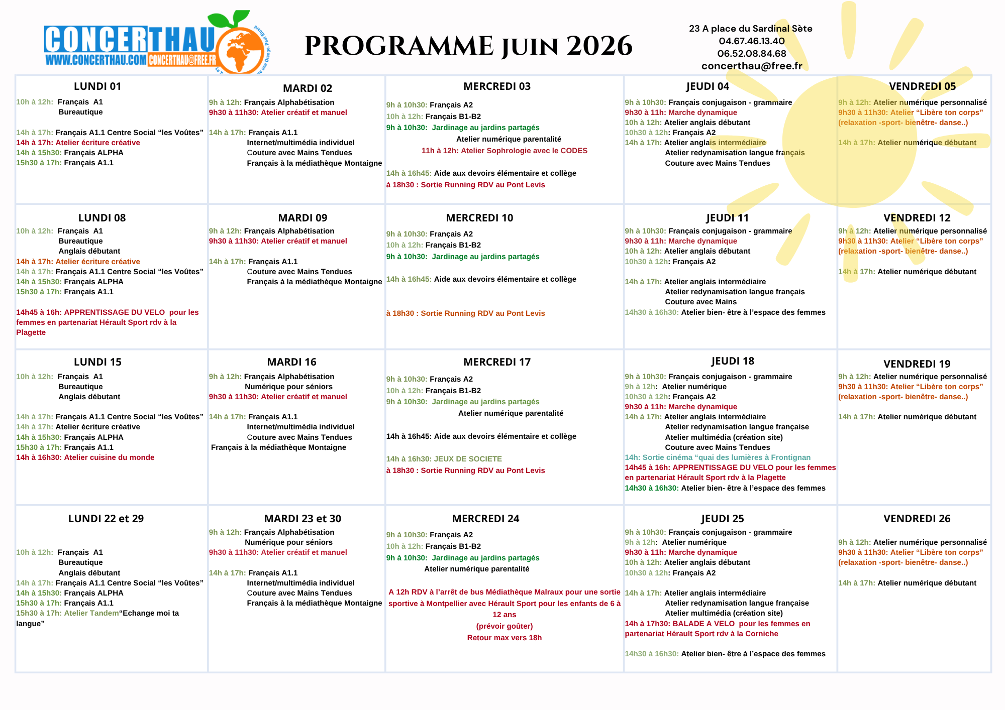 Programme Juin 2026